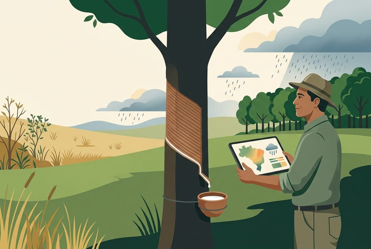 Clima de maio exige atenção no seringal: como ler chuva, solo e painel antes de ajustar a sangria